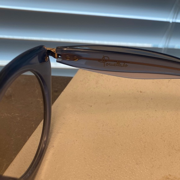 Pomellato Oval Eyeglasses PM0041O 004 Blue Glitter/Gold 46mm - Picture 2 of 5